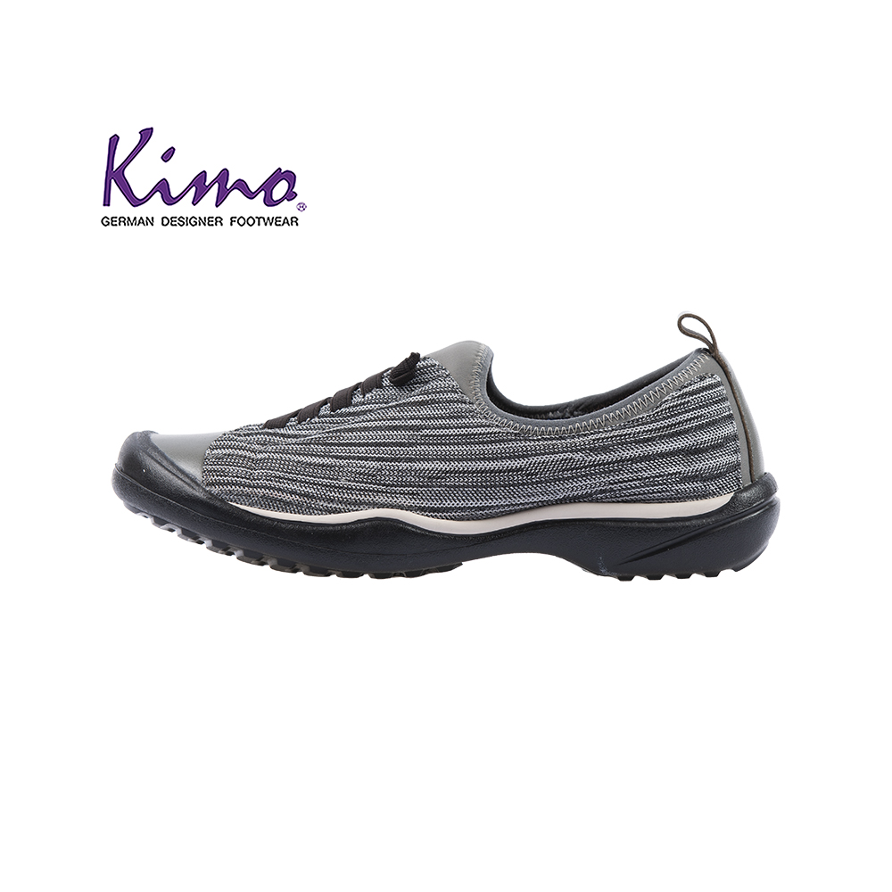 【Kimo 德國品牌健康鞋】《下殺.破天荒》舒適羊皮彈性運動風懶人平底休閒鞋(都市灰K18WF073222)