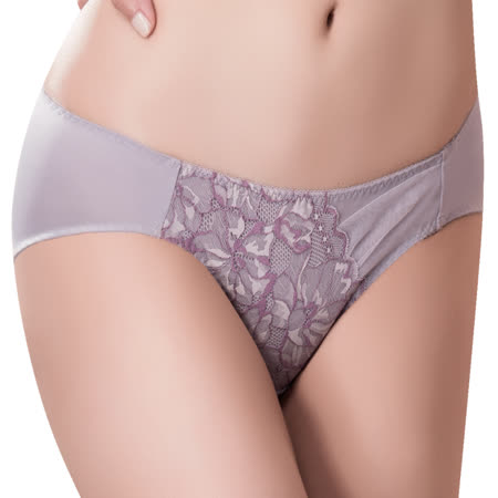 【思薇爾】謬思女神系列M-XL蕾絲低腰三角內褲(紫礦灰)