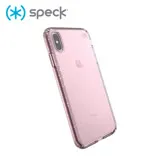 Speck Presidio Clear+Glitter iPhone Xs Max 金色奈米玻璃水晶防摔保護殼-透明玫瑰粉