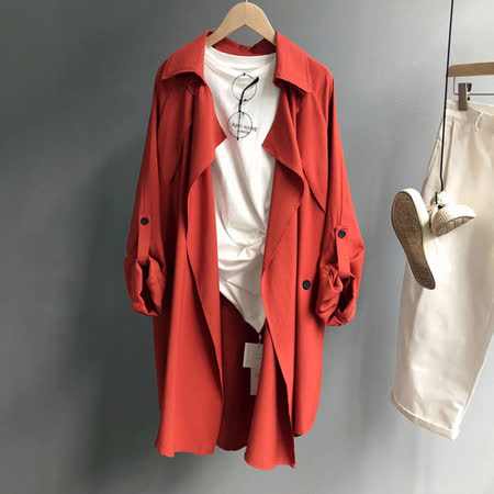 nata
隨性薄款風衣外套