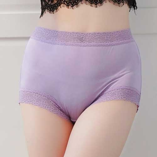 【Chlansilk闕蘭絹】頂級絲滑100%蠶絲女內褲-88797(紫)