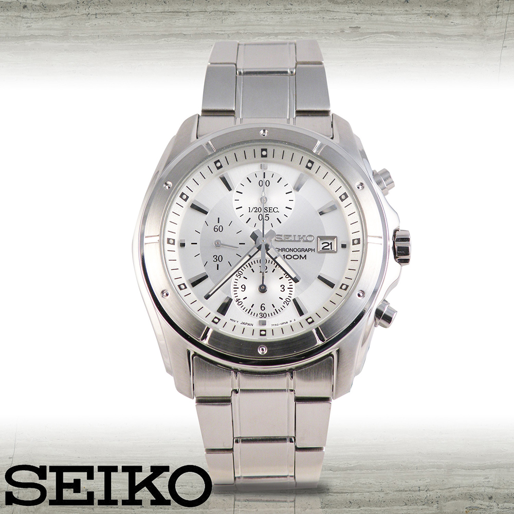 SEIKO 精工 日系經典款三眼賽車計時腕錶 SNDB61P1