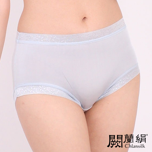 【Chlansilk闕蘭絹】清新雅致100%蠶絲女內褲-8106(灰)