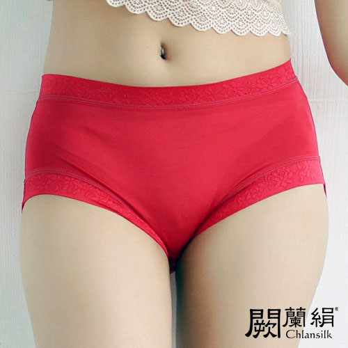 【Chlansilk闕蘭絹】絹舒適暖系100%蠶絲女內褲-8889(紅)