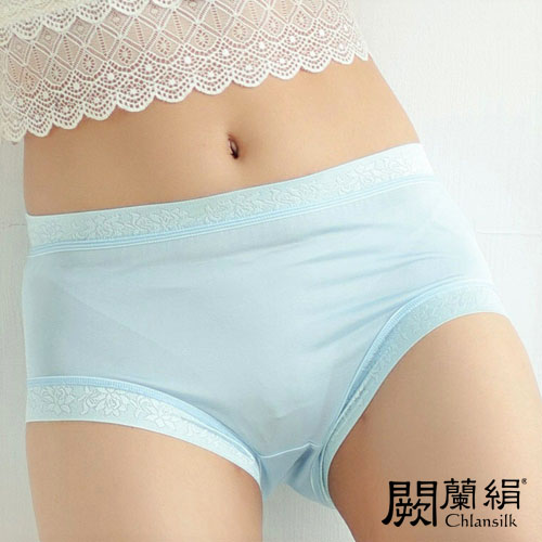 【Chlansilk闕蘭絹】絹舒適暖系100%蠶絲女內褲-8889(藍)(L)