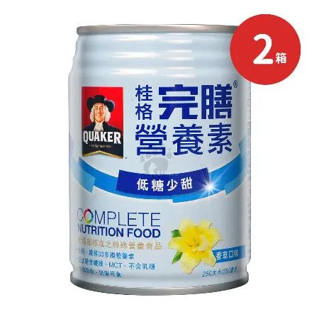 QUAKER 桂格 完膳營養素 低糖少甜X2箱 香草口味 250ml*24罐/箱(贈6罐)