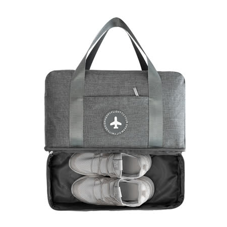 PUSH!旅遊用品防水乾濕分離手提行李包行李收納包鞋包沙灘包大容量灰色S52