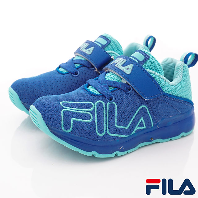 FILA頂級童鞋-電燈慢跑款-827S-333藍-(16-22cm)