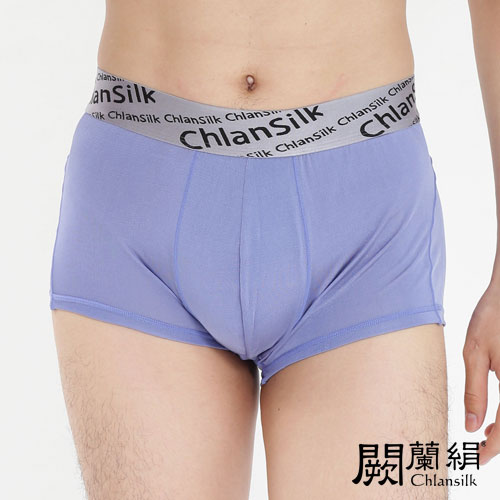 【Chlansilk闕蘭絹】100%蠶絲new color白廠絲男平口褲(L)-紫
