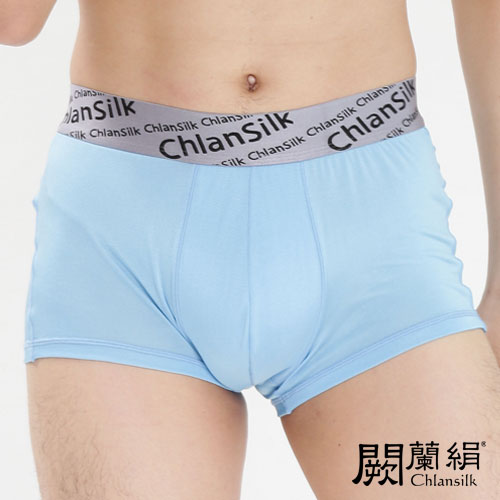 【Chlansilk闕蘭絹】100%蠶絲new color白廠絲男平口褲-天空藍