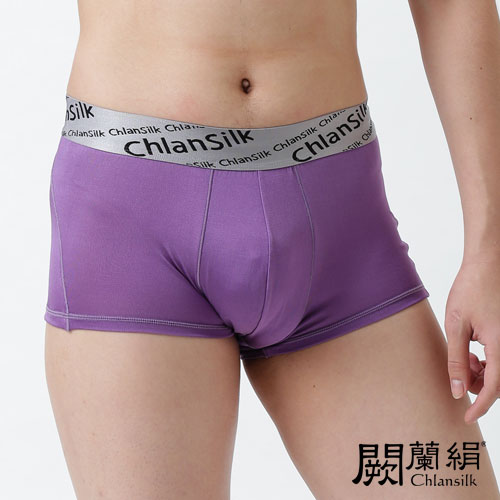 【Chlansilk闕蘭絹】100%蠶絲紳士品格白廠絲男平口褲-薰衣紫