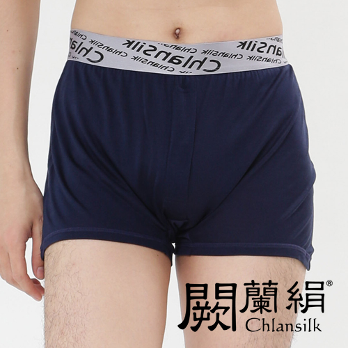 【Chlansilk闕蘭絹】100%蠶絲完美型男舒適透氣四角平口褲(M)-88991(深藍)