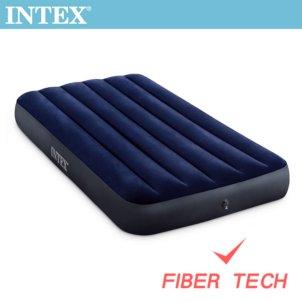 【INTEX】經典單人加大(新款FIBER TECH)充氣床墊-寬99cm(64757)