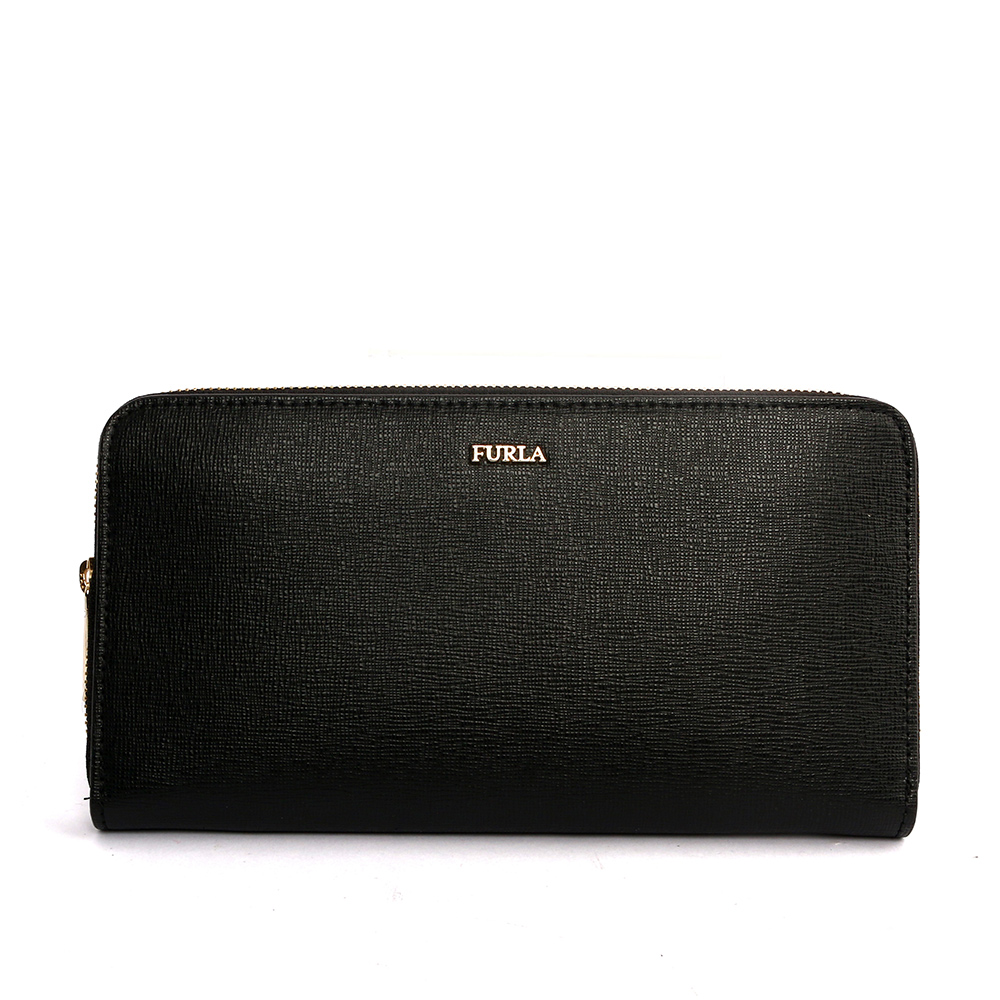 【FURLA】BABYLON ZIP AROUND ㄇ型拉鍊長夾(黑)