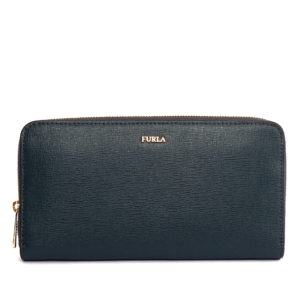 【FURLA】BABYLON ZIP AROUND ㄇ型拉鍊長夾(藍灰色)