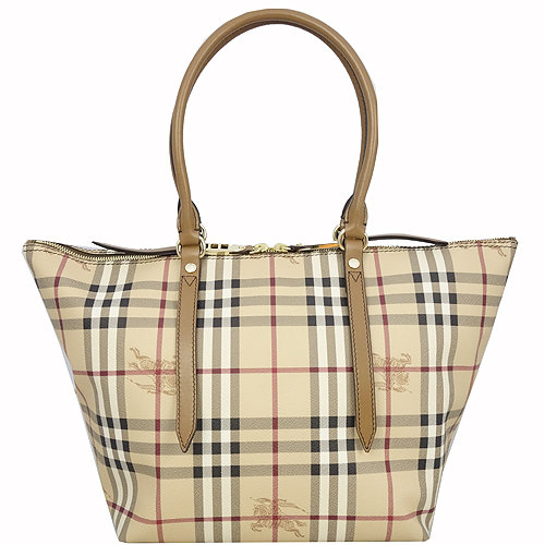 【BURBERRY 巴寶莉】經典戰馬格紋雙拉鍊肩背包(卡其/駝色)