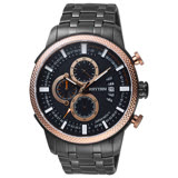 RHYTHM日本麗聲 時尚霸氣計時手錶-鍍黑/48mm SI1607S06
