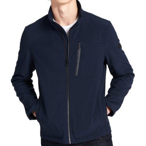 【Calvin Klein】2018男時尚立領拉鍊深藍色防風防水夾克【預購】