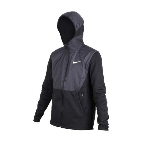 (男) NIKE 運動外套-連帽外套 保暖 路跑 黑白