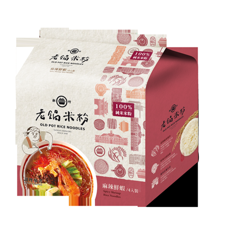 【老鍋米粉】麻辣鮮蝦風味湯米粉 60G*4入