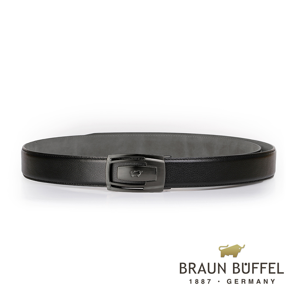 【BRAUN BUFFEL】沉穩內斂紳士自動扣皮帶（鎗色）BF19B-003T-SGU