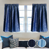 巴芙洛 滿天星短版遮光窗簾100x130cm(一片入) 天藍色