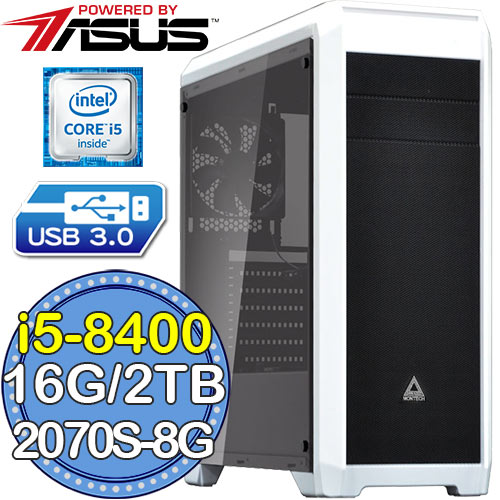 華碩B360平台【水蛇擊劍】i5六核 RTX2070-8G獨顯 2TB效能電腦
