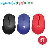 Logitech羅技 靜音無線滑鼠M331-紅