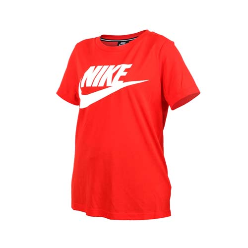 (女) NIKE 短袖圓領T恤-短T 短袖上衣 慢跑 訓練 路跑 橘白