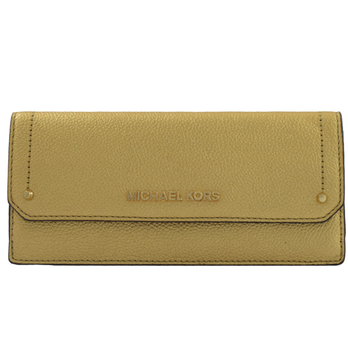 MICHAEL KORS HAYES 金字LOGO 鉚釘扣式零錢長夾.金