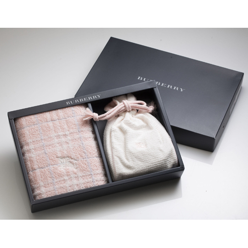BURBERRY BURBERRY 戰馬束口袋毛巾禮盒(粉色)
