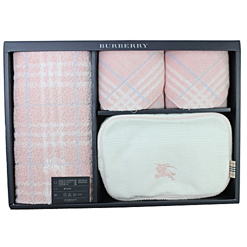 BURBERRY BURBERRY 戰馬化妝包毛巾禮盒(粉色)