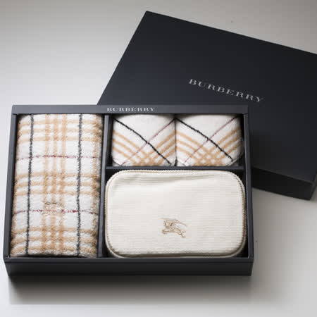 BURBERRY BURBERRY 戰馬化妝包毛巾禮盒(駝色)