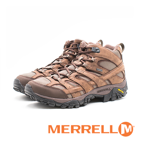 MERRELL MOAB 2 SMOOTH MID GORE-TEX®登山鞋/郊山鞋/黃金大底健走 男鞋-咖(另有黑)
