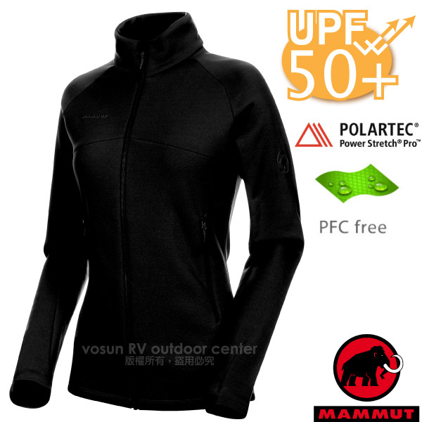 【瑞士 MAMMUT 長毛象】女款 Aconcagua Midlayer 抗磨彈性透氣防風保暖外套.內刷毛/1014-00390-0001 黑