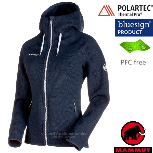 【瑞士 MAMMUT 長毛象】女款 Arctic ML Hooded 透氣快乾保暖連帽夾克外套/Polartec Thermal Pro保溫.無氟撥水/1041-15703-5784 海洋藍
