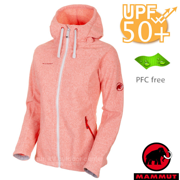 【瑞士 MAMMUT 長毛象】女新款 Yampa Advanced 輕量彈性保暖刷毛連帽外套.休閒夾克/抗紫外線UPF 50+/1010-22240-3472 岩漿紅