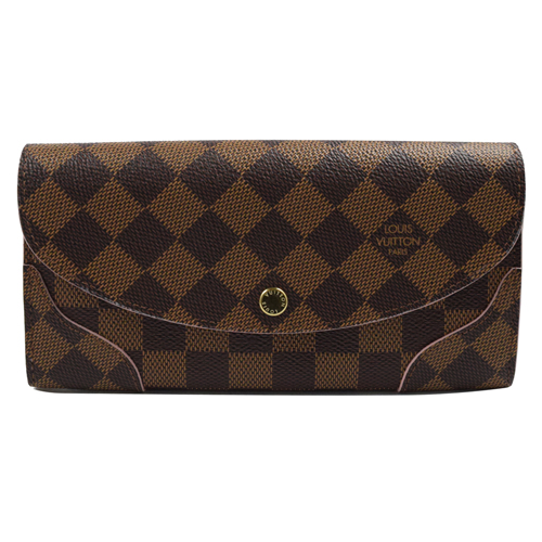 Louis Vuitton LV N61227 CAISSA 新棋盤菱格紋扣式長夾.粉紅_預購