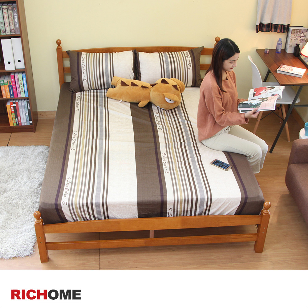 【RICHOME】京都實木5呎雙人床架(不含床墊)