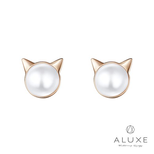 ALUXE 亞立詩18K金The cat 7-7.5mm珍珠耳環ES0106