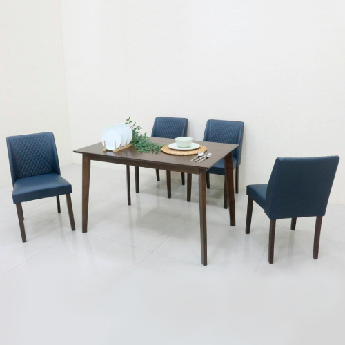 AS-爾達胡桃色4尺餐桌120x75x75cm(一桌四椅)