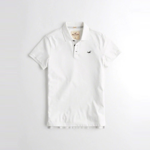 Hollister 海鷗 經典刺繡海鷗短袖Polo衫-白色 324-224-0638-100