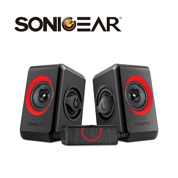 【SonicGear】quatro2強效低頻振膜 多媒體音箱_黑紅