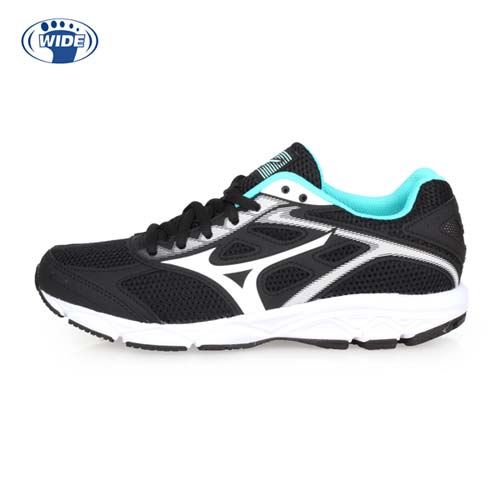 (女) MIZUNO MAXIMIZER 21 慢跑鞋-WIDE-路跑 美津濃 黑白湖水藍