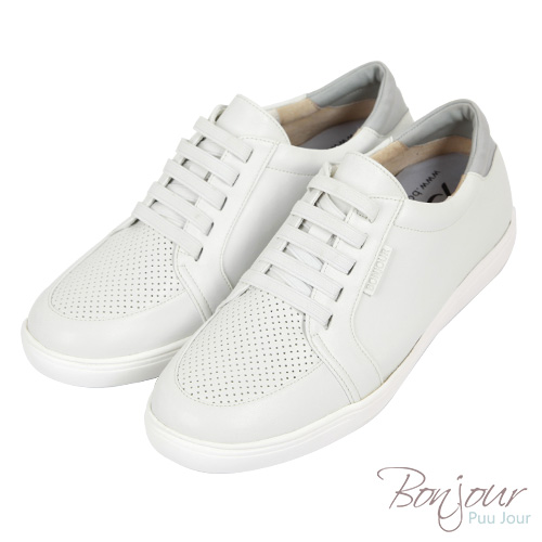BONJOUR☆免綁鞋帶!磨腳Out懶人休閒鞋【ZB0334】白