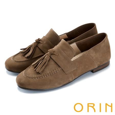 【ORIN】
縫線流蘇牛皮平底鞋