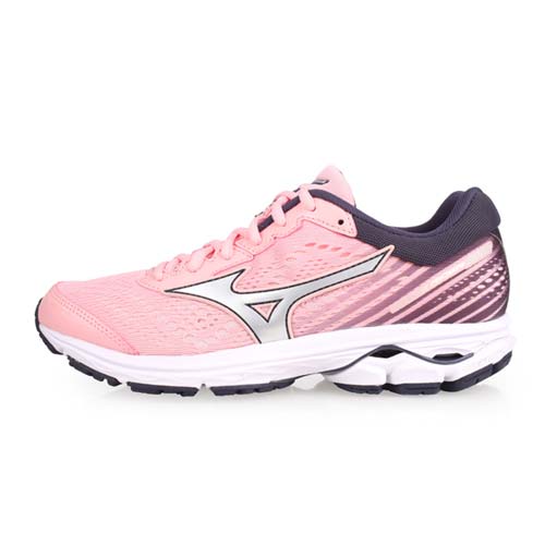 (女) MIZUNO WAVE RIDER 22 慢跑鞋-路跑 美津濃 淺粉丈青銀