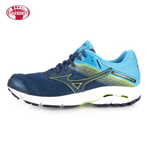 (男) MIZUNO WAVE INSPIRE 15 SW 慢跑鞋-WIDE-寬楦 深藍綠淺藍
