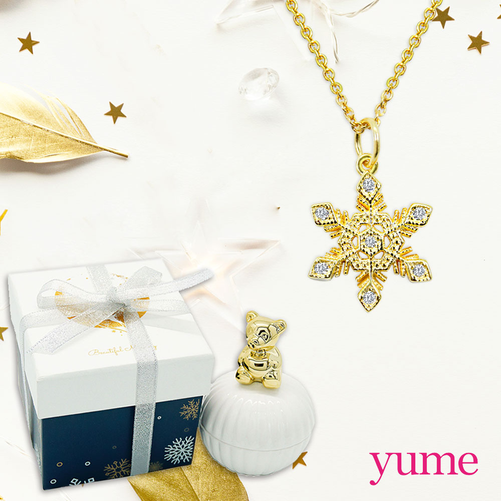 【YUME】雪之戀項鍊(小熊耶誕禮盒)