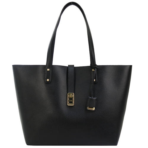 Michael Kors Karson 荔枝紋牛皮托特包-大/黑